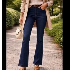 AG Adriano Goldschmied The Quinne Size 27 High Rise Flare Jeans Dark Wash Women